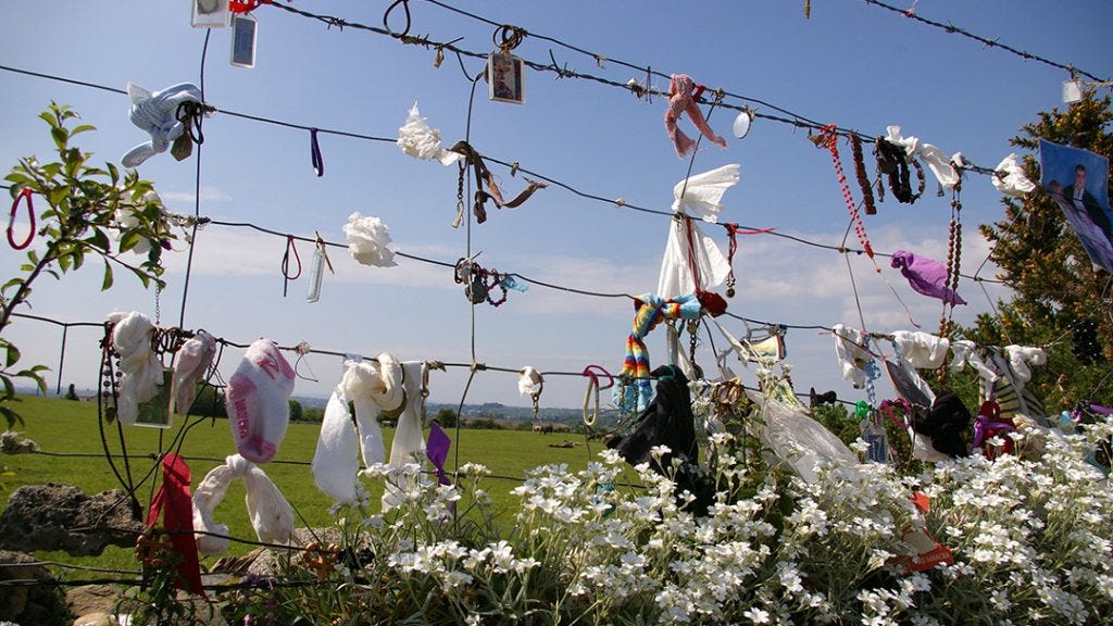 fence with cloths