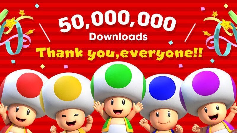 super mario brothers 50 million downloads 2016 super mario brothers 50 million downloads 2016