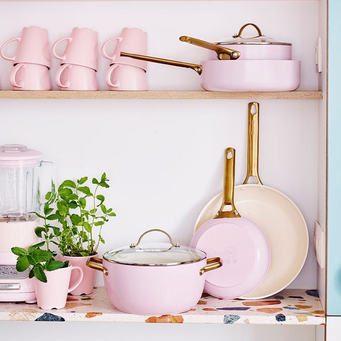 GreenPan - Reserve Blush Healthy Ceramic Nonstick Cookware, Set of 10