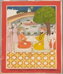 Guru Nanak talks with the Mughal emperor Babur, from a manuscript of the Janam Sakhi (Life Stories) – Works – Asian Art Museum Guru Nanak talks with the Mughal emperor Babur, from a manuscript of the Janam Sakhi (Life Stories) – Works – Asian Art Museum