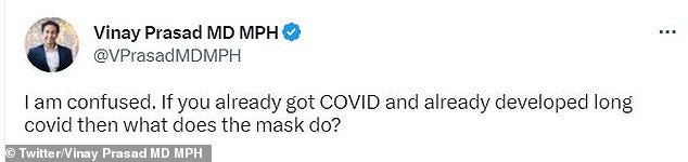 Vinay Prasad, a professor of epidemiology at the University of California in San Francisco, questioned why participants would be concerned about contracting COVID if they had already contracted the virus
