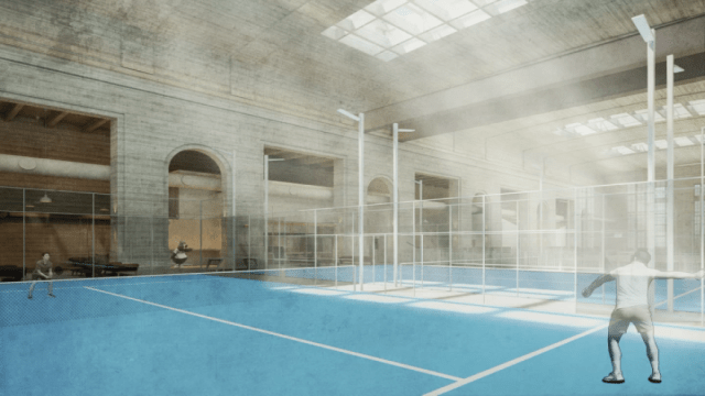 Padel court at Ballers Philly in Philadelphia, PA