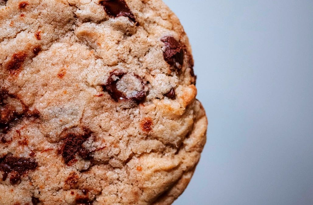 brown cookie on white surface