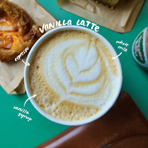 Sorella Coffee vanilla, mocha, birthday cake latte