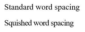 Word spacing