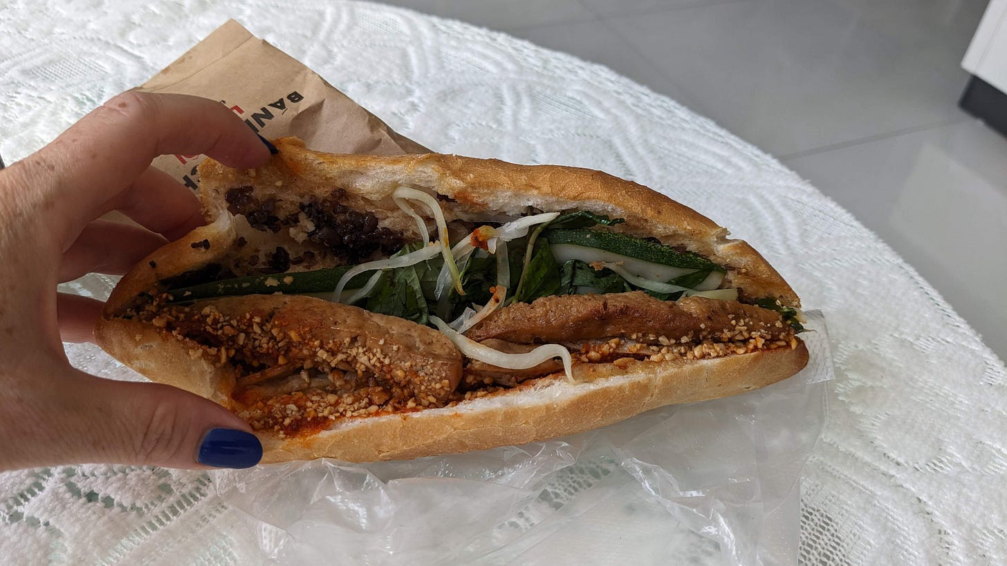 inside a banh mi sandwich!