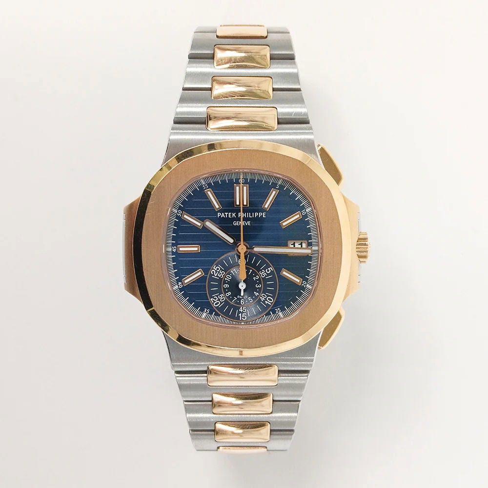 2019 Patek Philippe Nautilus Chronograph Two-Tone / Blue 5980/1AR-001 Listing Image 1 2019 Patek Philippe Nautilus Chronograph Two-Tone / Blue 5980/1AR-001 Listing Image 1
