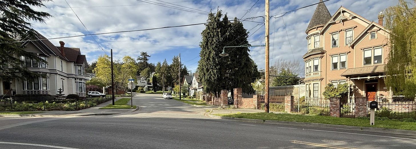 Victorian Homes along the northwest extension of Tyler Street in Uptown Port Townsend, Washington, showing intact 19th-century residential architecture..