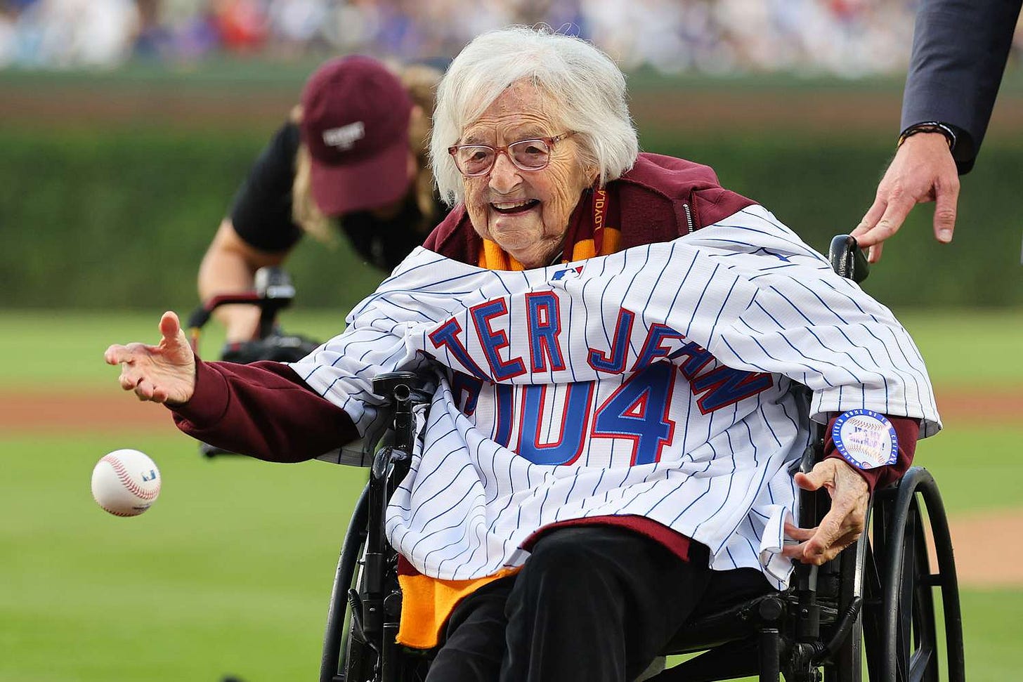 Sister Jean Throws Out First Pitch at Cubs Game to Mark 104th Birthday