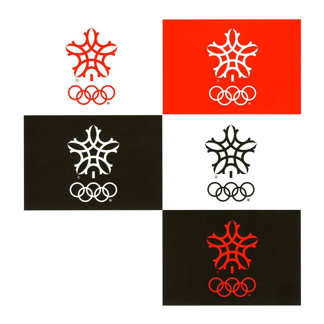 Gary W. Pampu's 1979 logo and Justason & Tavender's visual identity for the Calgary Winter Olympics of 1988. Gary W. Pampu's 1979 logo and Justason & Tavender's visual identity for the Calgary Winter Olympics of 1988.