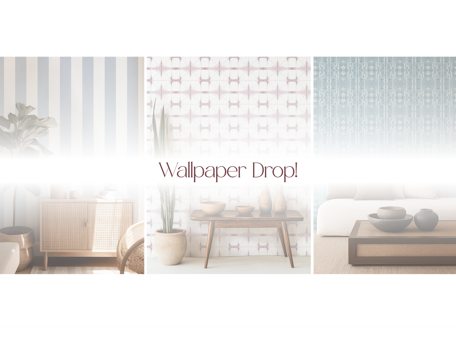 wallpaper mockups and announcement for Dyes Happy wallpaper shop launch day today on Etsy 