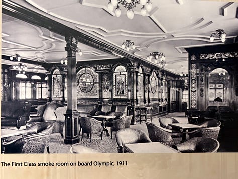 Photos of the Olympic First Class Lounge and the First Class Smoking Room
