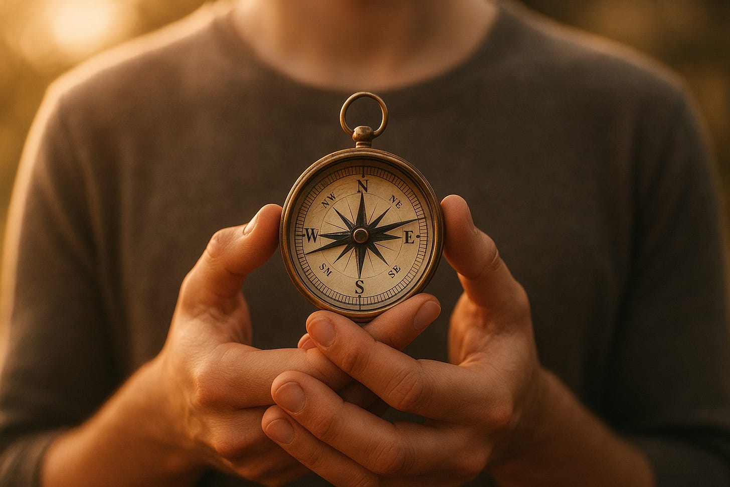 A compass pointing inward toward the heart, symbolizing self-discovery and recognizing hidden interests A compass pointing inward toward the heart, symbolizing self-discovery and recognizing hidden interests