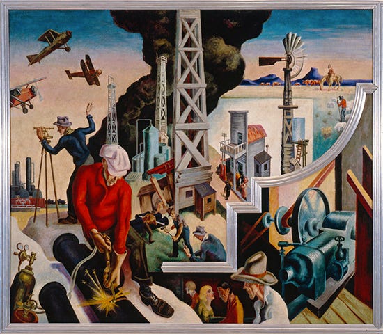 Changing West from the America Today murals by Thomas Hart Benton Changing West part of the America Today Murals by Thomas Hart Benton