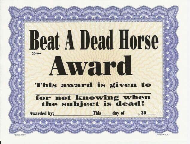 This may contain: an award certificate for lack of tact