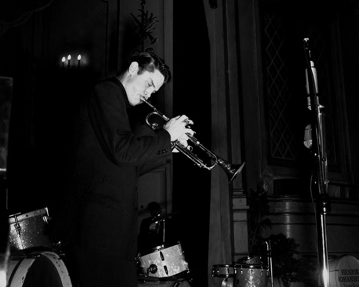 Chet Baker Copenhagen December 1955. Photo by JP Jazz Archive /Redferns