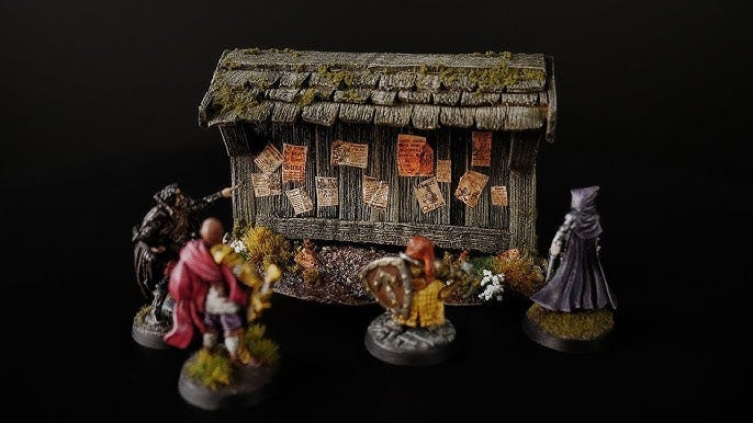 Miniature Bulletin Board - Simple Town Scatter Terrain Miniature Bulletin Board - Simple Town Scatter Terrain