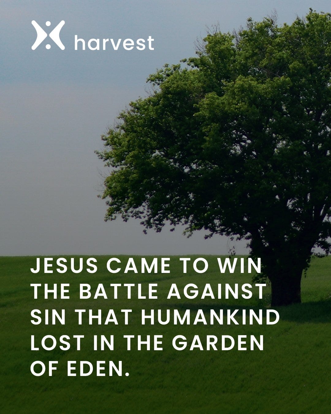 Jesus came to win the battle against sin that humankind lost in the Garden of Eden.