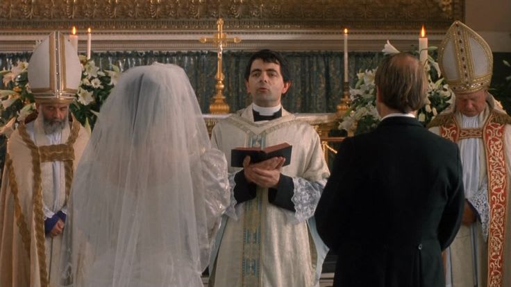 Rowan Atkinson in "Four Weddings and a Funeral" (Mike Newell, 1994)