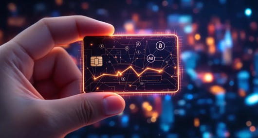 A hand holding a card with a glowing line graph

AI-generated content may be incorrect.