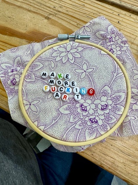 Hoops in different stages of completion