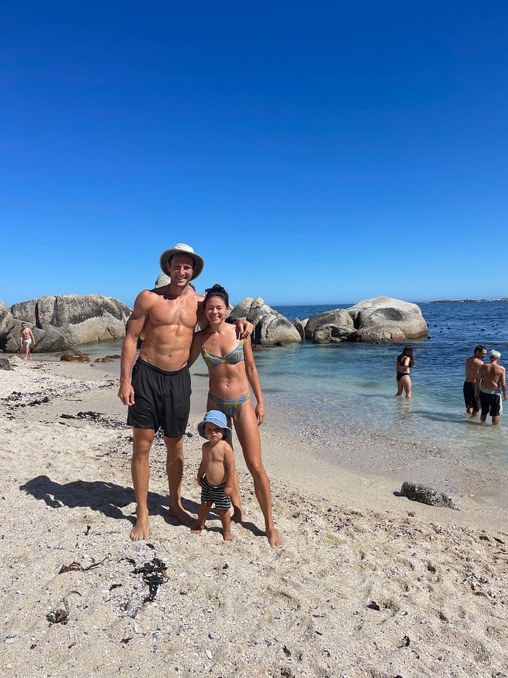 Family photo in Vancouver and in Cape Town