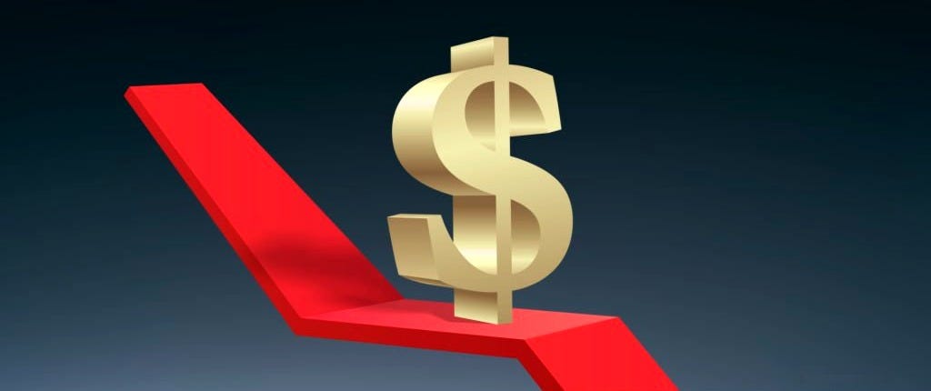 Dollar depreciation Shrinking wealth Devaluation Stock Photo