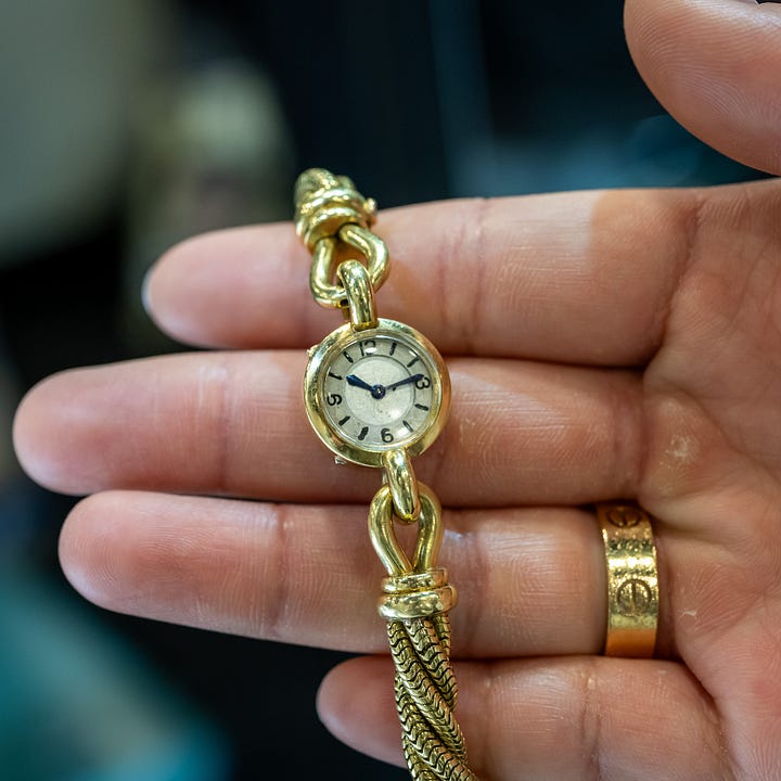 Vintage cartier watch and hermes watch with Jaeger-LeCoultre movement.