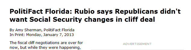 Tampa Times headline Rubio Tweet jan 2013 Tampa Times headline Rubio Tweet jan 2013