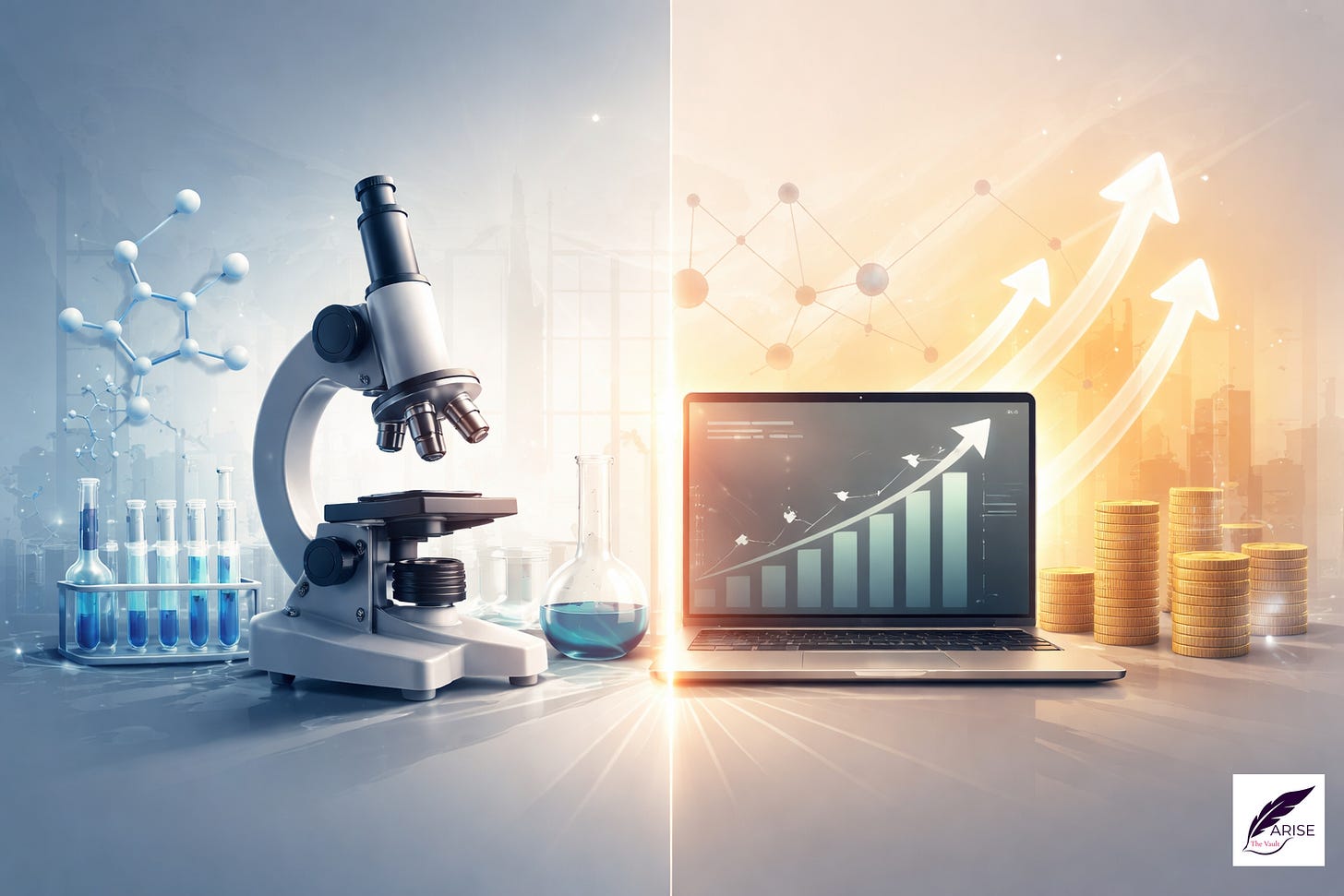 Minimalist horizontal banner showing intersecting geometric lines symbolizing tension between startup capital logic and science-based innovation, in muted tones with high negative space. Minimalist horizontal banner showing intersecting geometric lines symbolizing tension between startup capital logic and science-based innovation, in muted tones with high negative space.