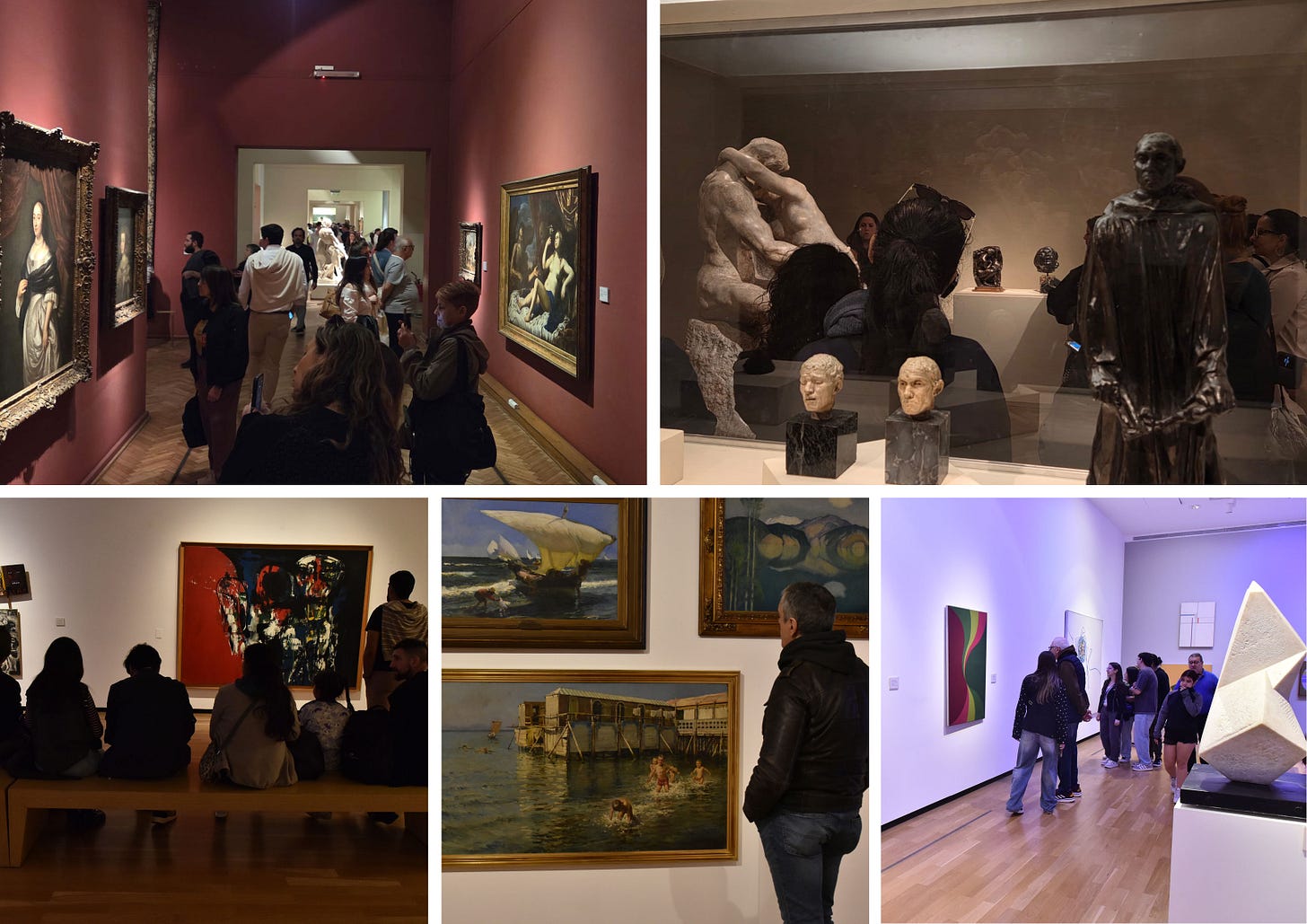 Five scenes inside the National Museum of Fine Arts show visitors engaging with historical and contemporary artworks, highlighting the diversity and continuity of the museum’s collection. © National Museum of Fine Arts (MNBA) Five scenes inside the National Museum of Fine Arts show visitors engaging with historical and contemporary artworks, highlighting the diversity and continuity of the museum’s collection. © National Museum of Fine Arts (MNBA)