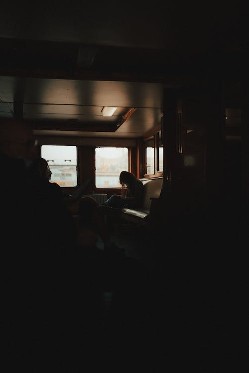 Free Passengers inside a Ferry Boat Stock Photo