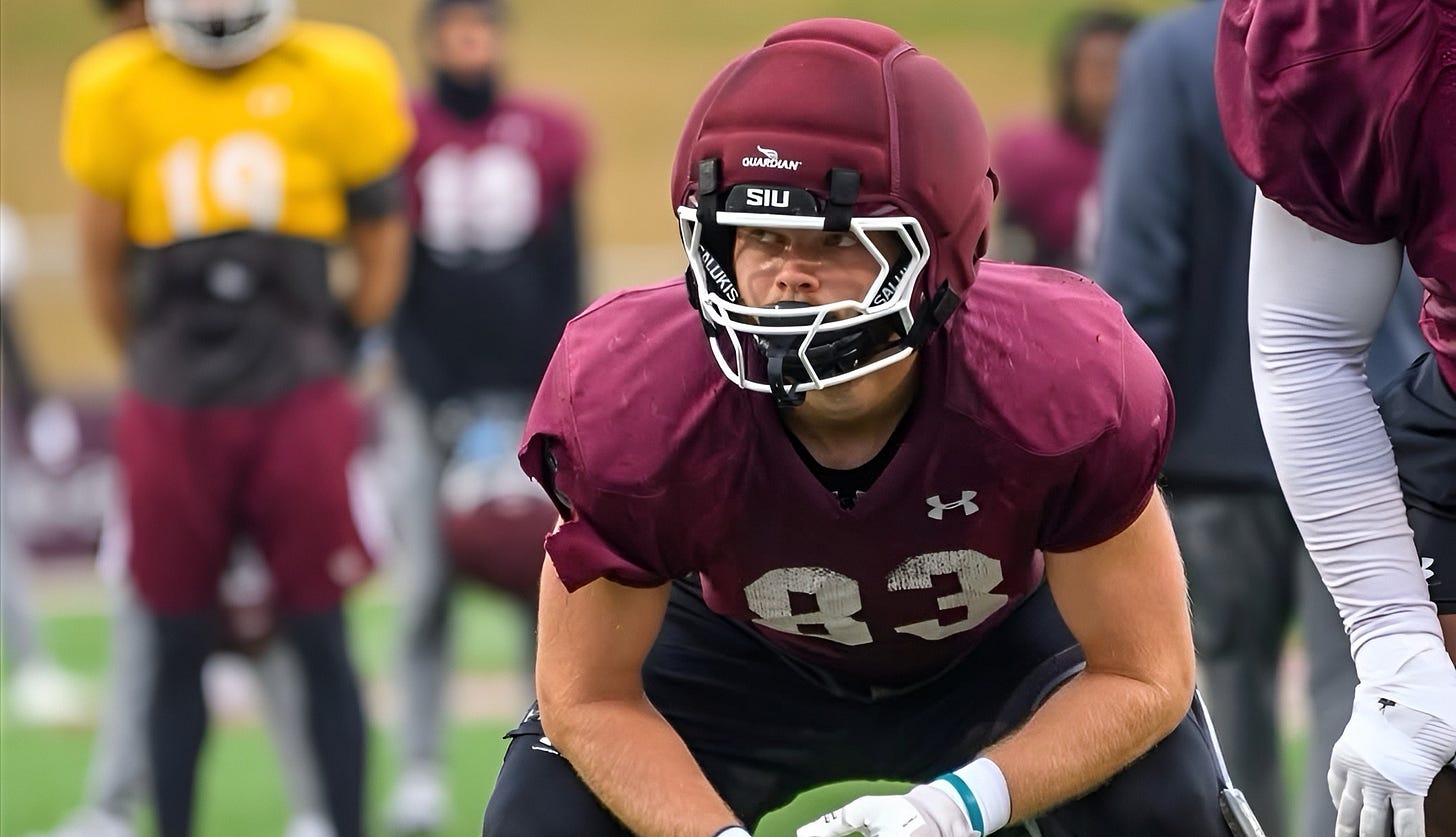 Southern Illinois tight end Ryan Schwendeman.