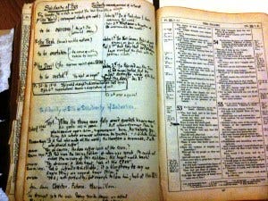 Oswald Chambers' Bible, Wheaton College Special Collections Library, what Bible did Oswald Chambers use? Lecture outlines in the Bible