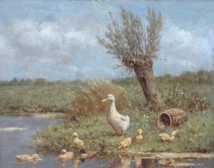 Een voorbeeld van één van Artz' roemruchte eendenfamilies!