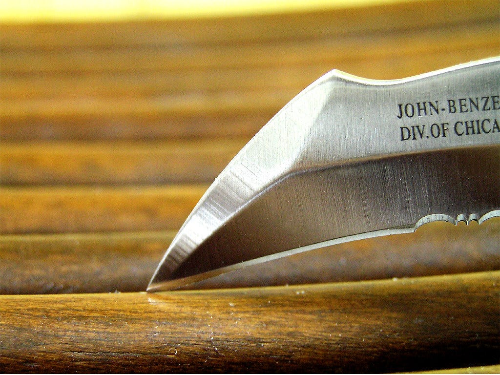 Caution: SHARP knife be careful