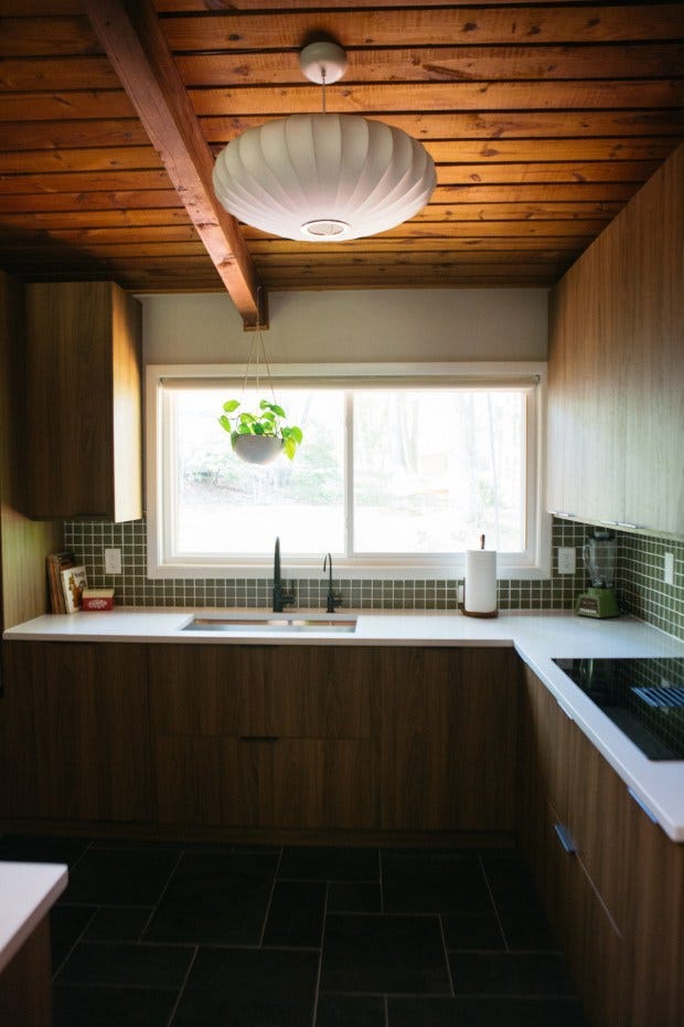An important lesson, Jenkins said, was where to spend and where to save. The kitchen cabinets, for example, are from Ikea, while the couple splurged on a refrigerator. (Diwang Valdez / For The Washington Post)
