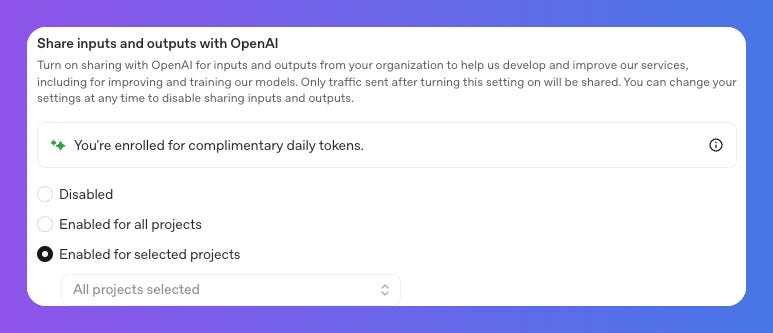 How to get 2,500,000 free API tokens per day from OpenAI