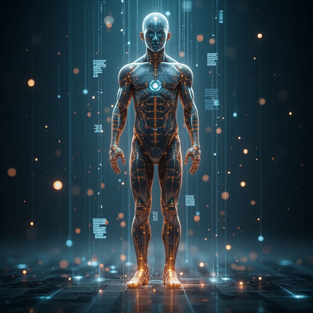 Futuristic AI oracle replacing traditional search box.