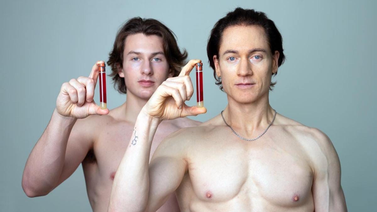 Tech millionaire injected with son's blood in quest for youth