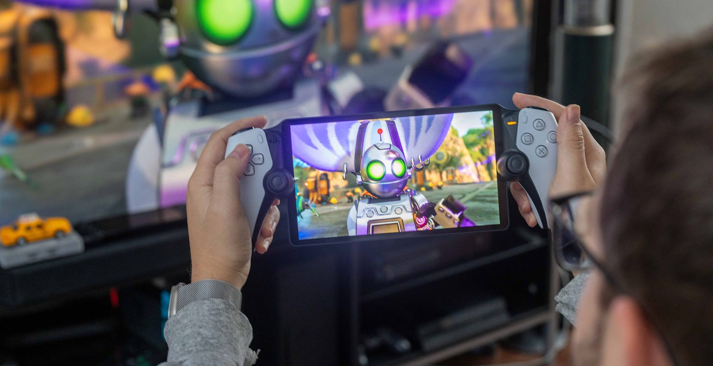Matt playing the PlayStation Portal