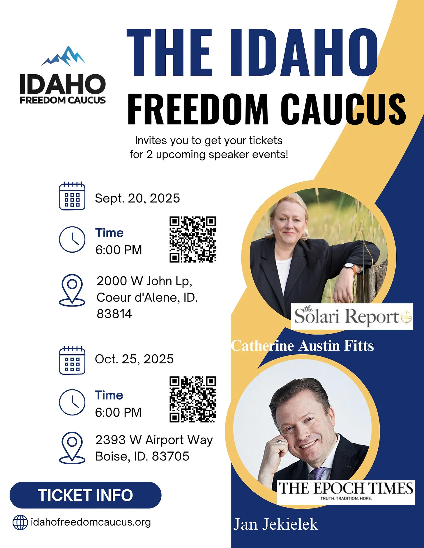Idaho Politics — Fundraisers for Idaho Freedom Caucus.