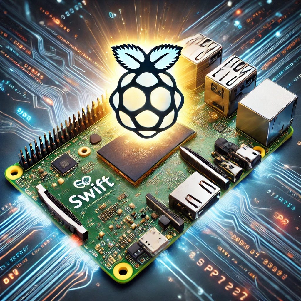Image of a Raspberry Pi with Swift on it