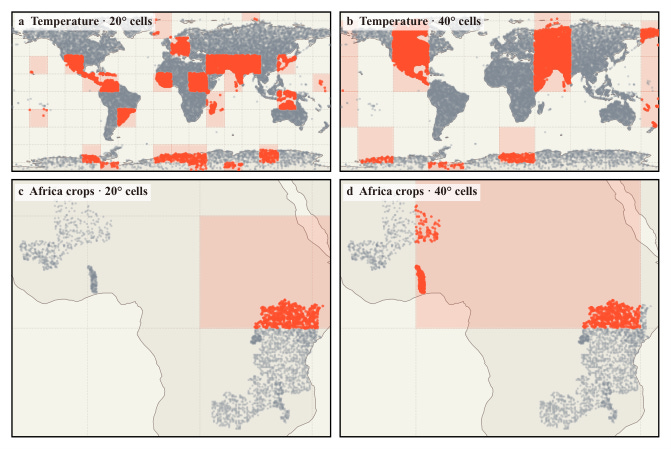 Random-fold versus regional-holdout spatial splits used to test geographic gaps Random-fold versus regional-holdout spatial splits used to test geographic gaps