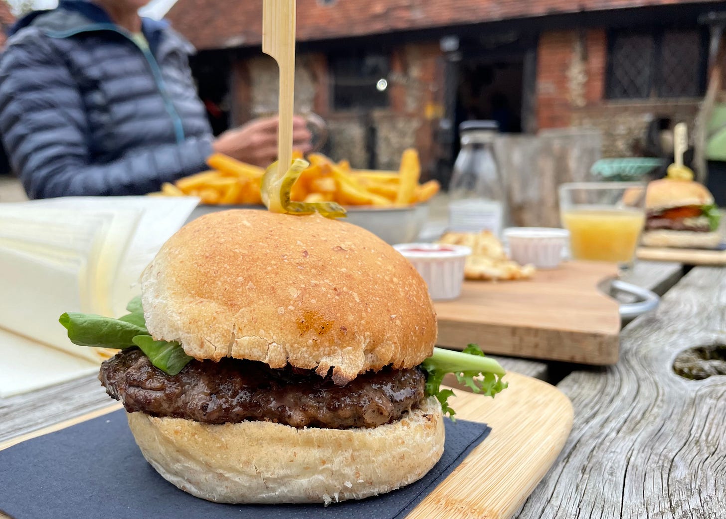 A venison burgher at the Barn at Turville Heath A venison burgher at the Barn at Turville Heath