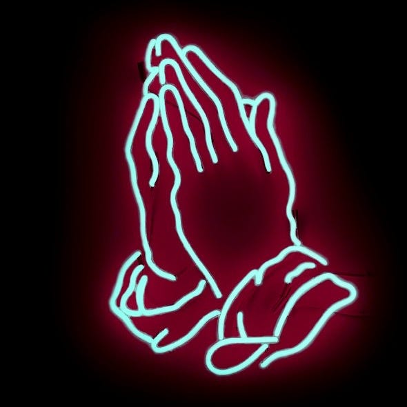 praying hand neon signage praying hand neon signage