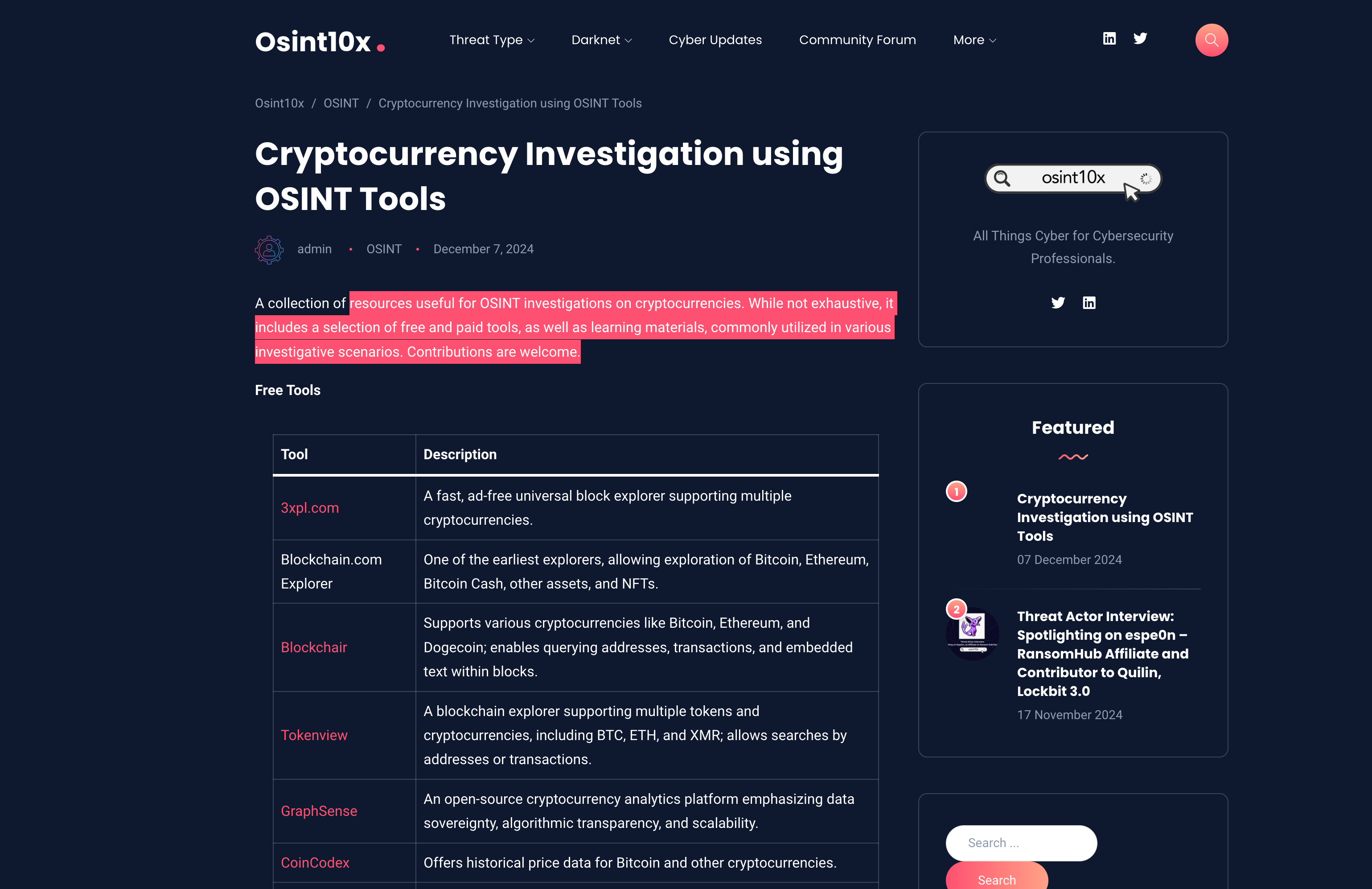Essential OSINT Resources for Bluesky and Cryptocurrency Investigations