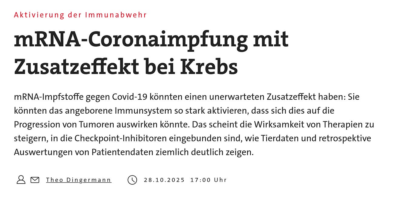 mRNA-Coronaimpfung mit Zusatzeffekt bei Krebs?