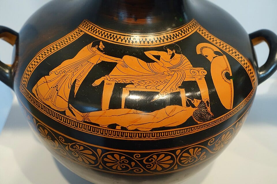 File:The Ransom of Hector, hydria, by the Pioneer Group, Attic Greek, 510-500 BC, red-figure terracotta - Sackler Museum - Harvard University - DSC01787.jpg File:The Ransom of Hector, hydria, by the Pioneer Group, Attic Greek, 510-500 BC, red-figure terracotta - Sackler Museum - Harvard University - DSC01787.jpg