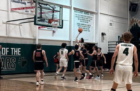 high school basketball gym tournament, spectators, crowd, players